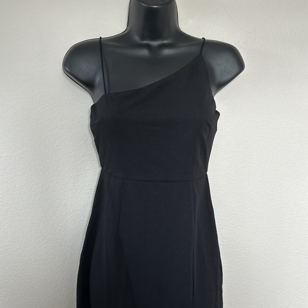 Princess Polly Black Aero Asymmetric Side Slit Midi Dress - Picture 5 of 11